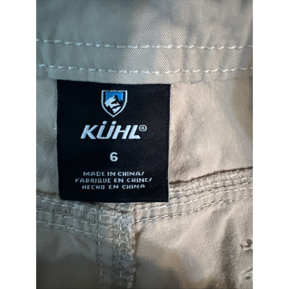 Kuhl Women's SPLASH 10 Inseam Vtg Patinadye Cargo Shorts Beige Sz 6 Hiking - Picture 4 of 12
